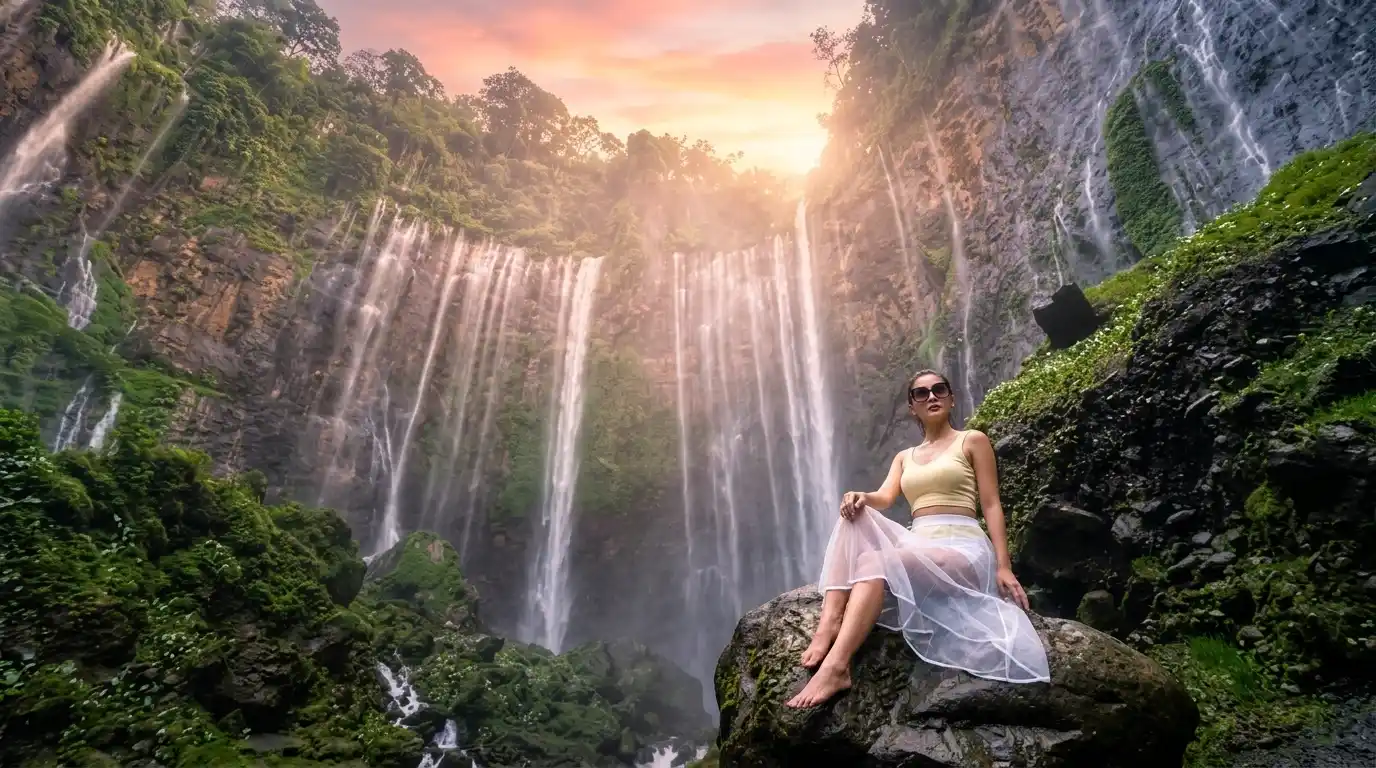 Tour Jawa Timur: Air Terjun Tumpak Sewu, Bromo Sunrise & Kawah Ijen Blue Fire (3H2M)